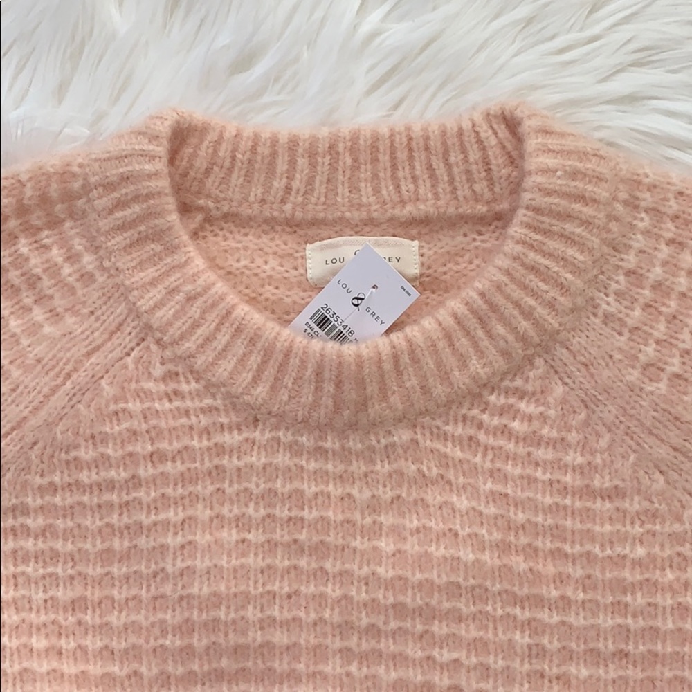 Lou&Grey Pink Reglan Sleeve Crew Neck Sweater